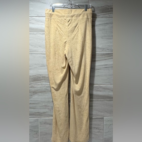 NWT Women's Danielle Bernstein Towel Terry Kick Flare Pants Taupe Size Large - Picture 5 of 13